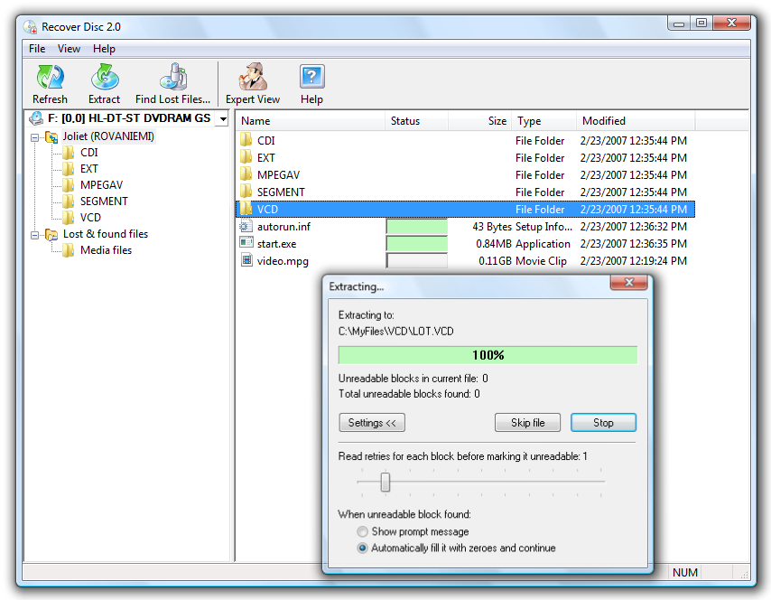 Screenshot for Recover Disc 1.0